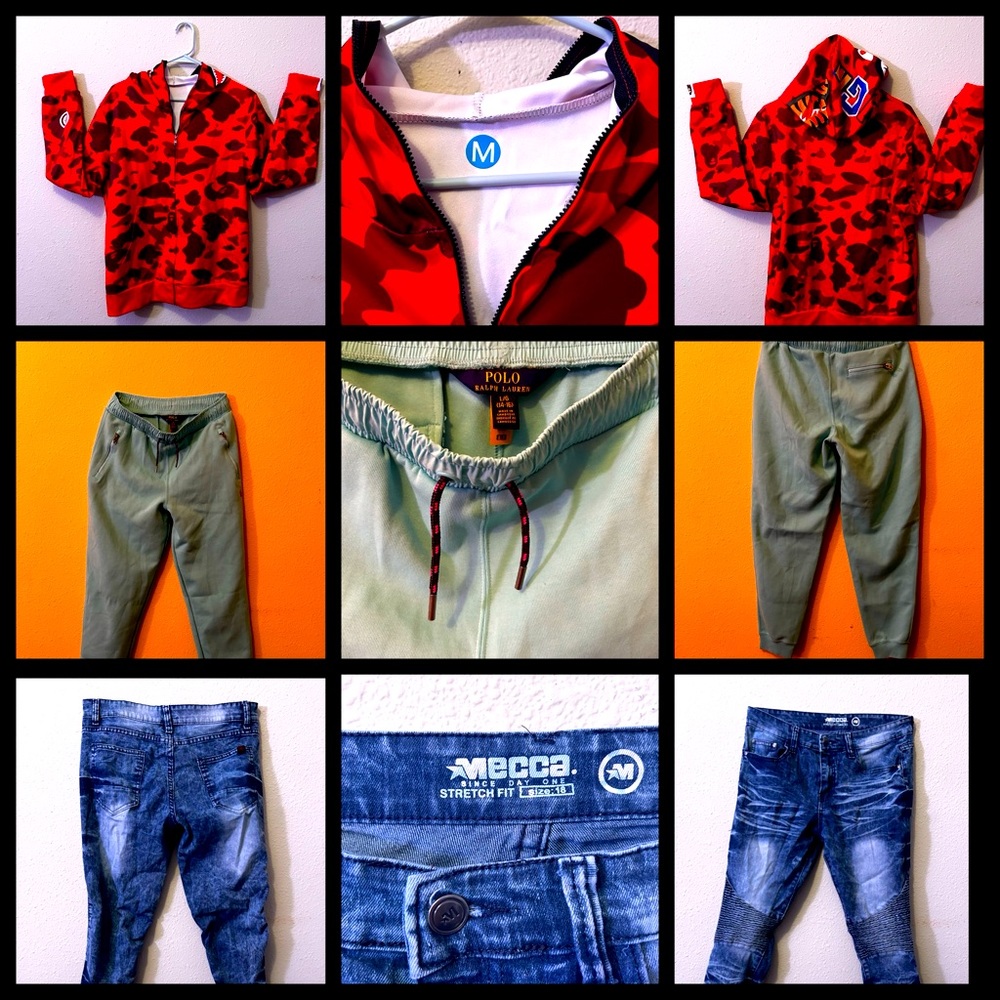 Gorilla Hoodie, polo jogger, Mecca stretch jeans bundle must go now!